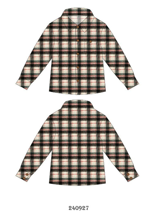 Boys' Noel Flannel Button Up