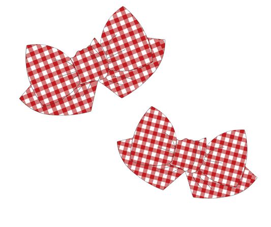 Red Gingham Piggy Clips