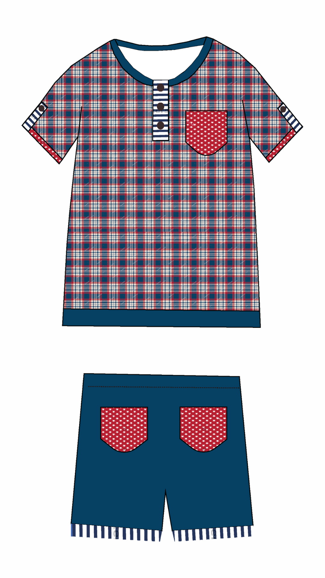 Boys July Plaid Play Set